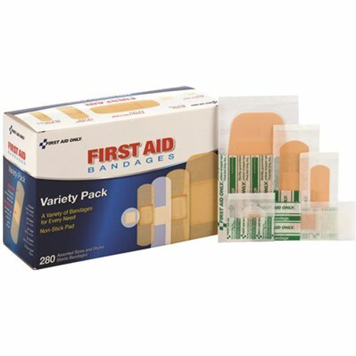 First Aid Only Assorted Adhesive Plastic Bandages (280 per Box) First Aid Only Assorted Adhesive Plastic Bandages (280 per Box)
