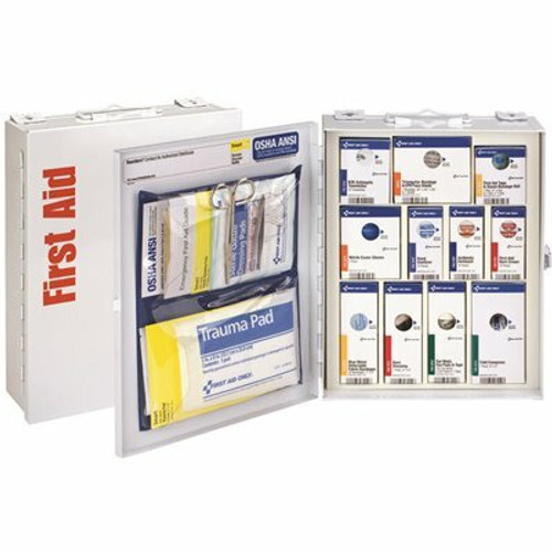 First Aid Only 25-Person Medium Metal SmartCompliance Food Service Cabinet, ANSI Compliant First Aid Only 25-Person Medium Metal SmartCompliance Food Service Cabinet, ANSI Compliant