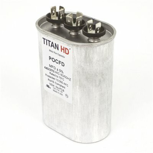 TITAN HD 55+5 MFD 440/370-Volt Oval Run Capacitor TITAN HD 55+5 MFD 440/370-Volt Oval Run Capacitor
