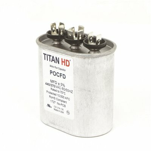 TITAN HD 50 MFD 440/370-Volt Oval Run Capacitor TITAN HD 50 MFD 440/370-Volt Oval Run Capacitor
