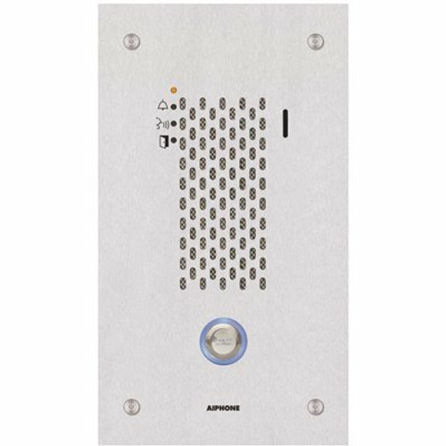 AIPHONE IX Series Flush Mount 1-Channel IP Audio Door Station Intercom with SIP Compatible, 802.3af PoE, Stainless Steel
