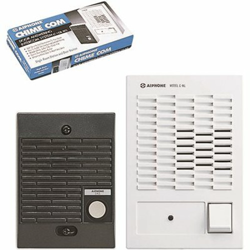 AIPHONE ChimeCom Series Surface Mount 1-Channel Audio Intercom with Weather Resistant, White - Black 312933355
