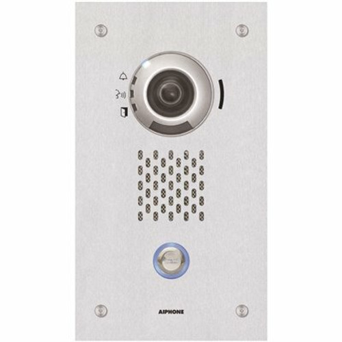 AIPHONE IX Series Flush Mount 1-Channel IP Video Door Station Intercom with SIP Compatible, PoE, Stainless Steel