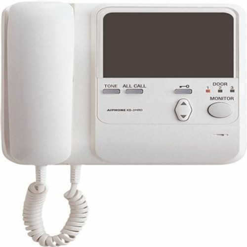 AIPHONE KB Series Surface Mount 1-Channel Color Video Sub Monitor with Handset Intercom with 4 in. Color LCD Display, White