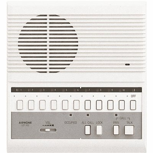 AIPHONE LEF Series Surface Mount 1-Channel 10-Call Audio Master Station Intercom with All Call Option, White AIPHONE LEF Series Surface Mount 1-Channel 10-Call Audio Master Station Intercom with All Call Option, White