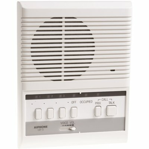 AIPHONE LEF Series Surface Mount 1-Channel 3-Call Audio Master Station Intercom with LED and Call Tone Indicators, White AIPHONE LEF Series Surface Mount 1-Channel 3-Call Audio Master Station Intercom with LED and Call Tone Indicators, White