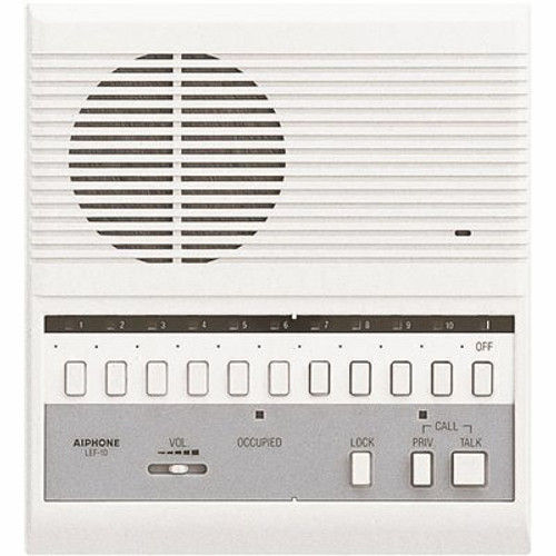 AIPHONE LEF Series Surface Mount 1-Channel 10-Call Audio Master Station Intercom with Selective Door Release, White AIPHONE LEF Series Surface Mount 1-Channel 10-Call Audio Master Station Intercom with Selective Door Release, White