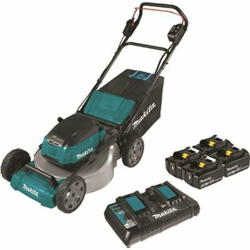 Makita 21 in. 18V X2 (36V) LXT Lithium-Ion Cordless Walk Behind Push Lawn Mower Kit with 4 Batteries (5.0 Ah) Makita 21 in. 18V X2 (36V) LXT Lithium-Ion Cordless Walk Behind Push Lawn Mower Kit with 4 Batteries (5.0 Ah)