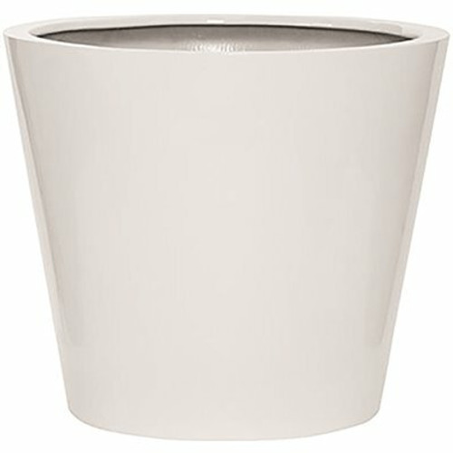 Vasesource Essex 19.75 in. x 23 in. x 23 in. Glossy White Fiberstone Planter Vasesource Essex 19.75 in. x 23 in. x 23 in. Glossy White Fiberstone Planter