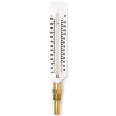 5 in. Scale Thermometer 40/280 Degree Fahrenhuit with Brass Well for HVAC Utility Accessory