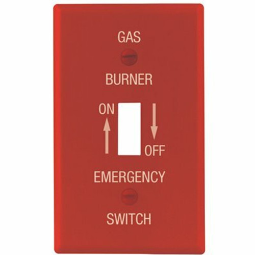 TITAN3 Red Smooth 1-Gang Gas Toggle Standard Metal Wall Plate