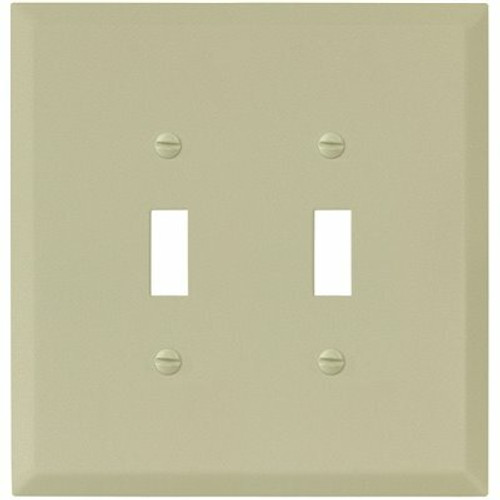 TITAN Ivory Textured 2-Gang Toggle Jumbo Metal Wall Plate, 10 Count