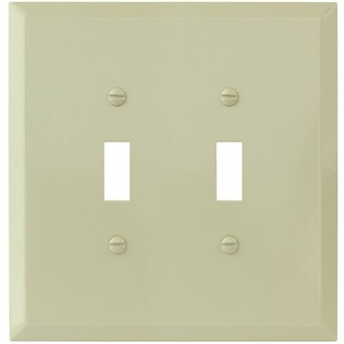 Titan3 Ivory Smooth 2-Gang Toggle Jumbo Metal Wall Plate, 10 Count