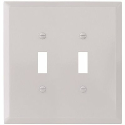 TITAN White Smooth 2-Gang Toggle Jumbo Metal Wall Plate, 10 Count