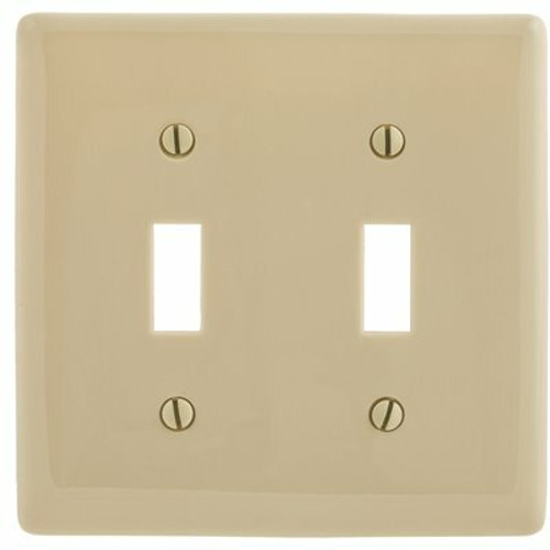 HUBBELL WIRING 2-Gang Ivory Toggle Wall Plate HUBBELL WIRING 2-Gang Ivory Toggle Wall Plate