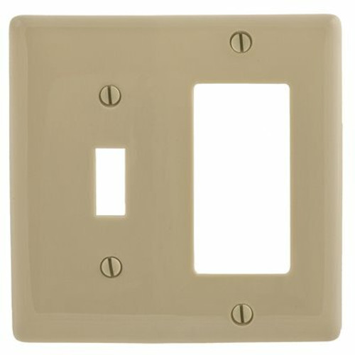 HUBBELL WIRING 2-Gang Ivory Medium Size Toggle and Decorator Wall Plate HUBBELL WIRING 2-Gang Ivory Medium Size Toggle and Decorator Wall Plate