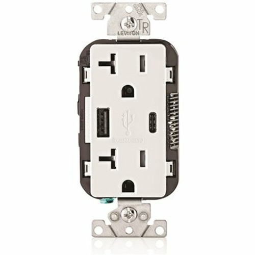 Leviton 20 Amp 125 V Tamper Resistant Duplex Outlet/Receptacle, White (1-Pack) T5833-W