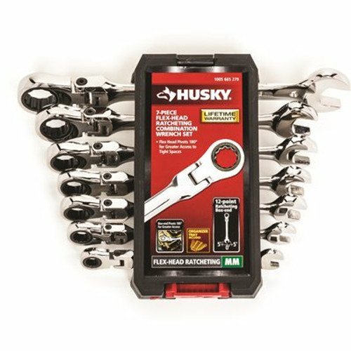 Husky Flex Ratcheting MM Combination Wrench Set (7-Piece) Husky Flex Ratcheting MM Combination Wrench Set (7-Piece)