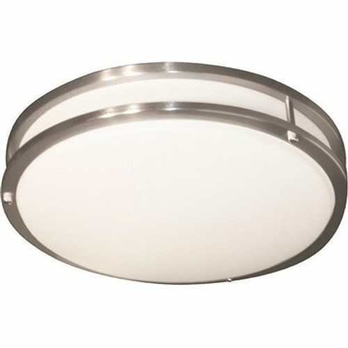 EnviroLite EnviroLite 16 in. Contemporary Brushed Nickel Selectable CCT Integrated LED Flush Mount for Kitchens EnviroLite EnviroLite 16 in. Contemporary Brushed Nickel Selectable CCT Integrated LED Flush Mount for Kitchens