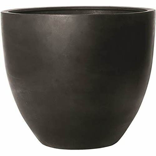 Vasesource 28.75 in. x 32.75 in. x 32.75 in. Jumbo Jesslyn Mm Black Round Fiberstone Planter