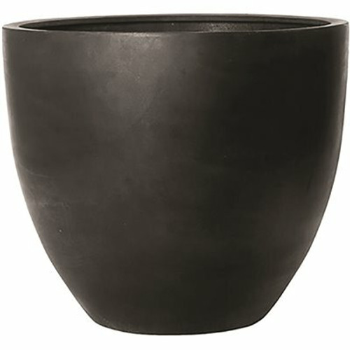 Vasesource 38 in. x 43 in. x 43 in. Jumbo Lg Black Round Fiberstone Planter