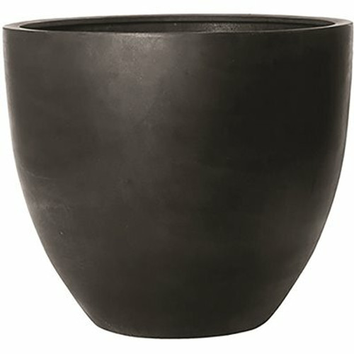 Vasesource 33.5 in. x 38.5 in. x 38.5 in. Jumbo Jesslyn Med Black Round Fiberstone Planter