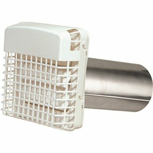 Dundas Jafine 4 in. ProGard Louvered Exhaust Hood With Pest Barricade White