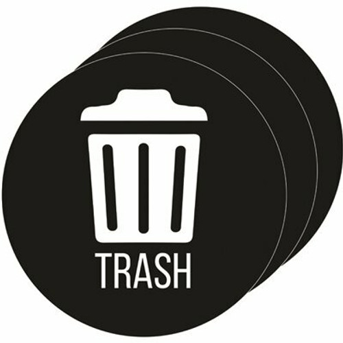 HLS COMMERCIAL Vinyl UV-Resistant Trash Decal Sticker Set (3-Pack)