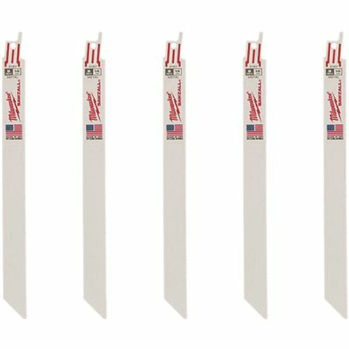 Milwaukee 9 in. 14 Teeth per in. Medium Metal Cutting SAWZALL Reciprocating Saw Blades Milwaukee 9 in. 14 Teeth per in. Medium Metal Cutting SAWZALL Reciprocating Saw Blades