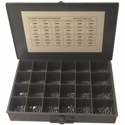 Metric Phillips Pan Head Machine Screw Kit Zinc Plated Assortment in Metal Tray (600-Pieces)