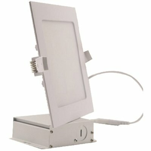 6 in. Selectable CCT Ultra-Slim Canless Integrated LED Recessed Light Trim for Shallow Ceiling Square Wet Location 315188174