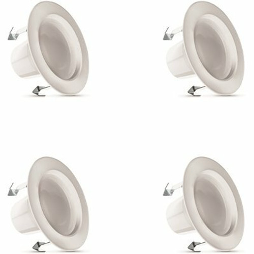 4 in. 775 Lumens High Output Selectable CCT Dimmable Integrated LED Retrofit Recessed Light Trim Kit, White 4-Pack 4 in. 775 Lumens High Output Selectable CCT Dimmable Integrated LED Retrofit Recessed Light Trim Kit, White 4-Pack