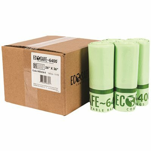 0.85 mil 26 in. x 36 in. 20 Gal. Compostable Can Liners (165 per case) 0.85 mil 26 in. x 36 in. 20 Gal. Compostable Can Liners (165 per case)