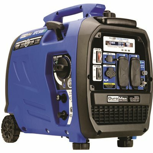 DUROMAX 2,300-Watt/1,800-Watt Recoil Start Dual Fuel Portable Digital Inverter Generator 50-State