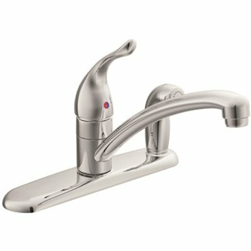 MOEN Chateau Single-Handle Standard Kitchen Faucet with Side Sprayer on Deck in Chrome MOEN Chateau Single-Handle Standard Kitchen Faucet with Side Sprayer on Deck in Chrome