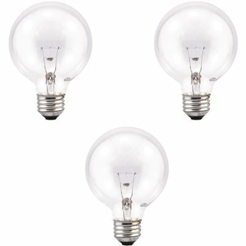 Sylvania 40-Watt G25 E26 Globe Double Life Incandescent Clear Light Bulb in 2700K Soft White Color Temperature, 24 Count Sylvania 40-Watt G25 E26 Globe Double Life Incandescent Clear Light Bulb in 2700K Soft White Color Temperature, 24 Count