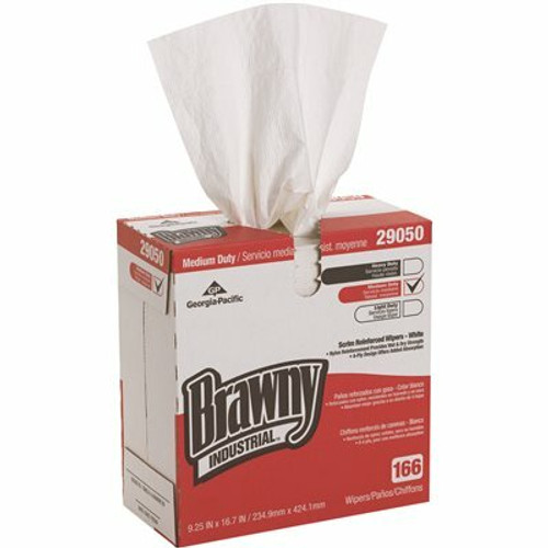 Brawny Industrial White 4-Ply Scrim Reinforced Paper Wipers (5-Boxes Per Case) Brawny Industrial White 4-Ply Scrim Reinforced Paper Wipers (5-Boxes Per Case)