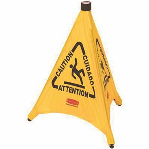 Rubbermaid Commercial Products 30 in. Safety Pop-up Multi Lingual Caution Cone in Yellow Rubbermaid Commercial Products 30 in. Safety Pop-up Multi Lingual Caution Cone in Yellow