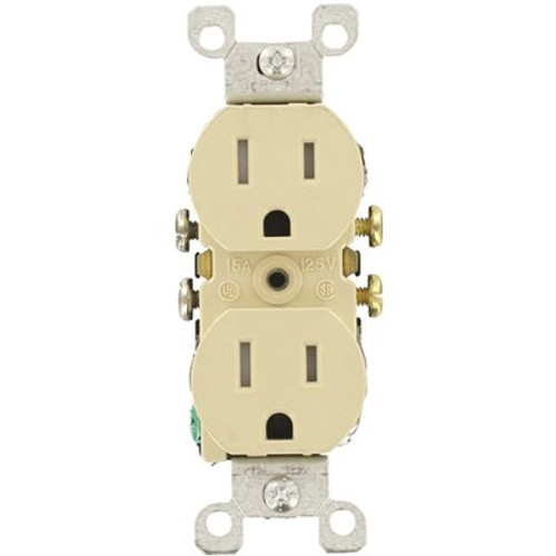 Leviton 15 Amp Tamper Resistant Duplex Outlet, Ivory Leviton 15 Amp Tamper Resistant Duplex Outlet, Ivory