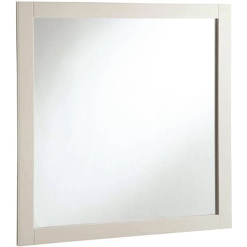 Design House 30 in. W x 30 in. H Framed Square Bathroom Vanity Mirror in Semi-Gloss White