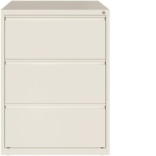Hirsh 30 in. W 3-Drawer White Metal Lateral File Cabinet for Home and Office, Holds Letter, Legal and A4 Hanging Folders