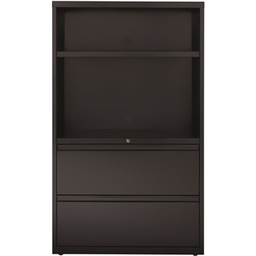 Hirsh 36 in. W 2-Drawer Black Metal Lateral Combo File Cabinet for Home and Office, Letter, Legal and A4 Hanging Folders Hirsh 36 in. W 2-Drawer Black Metal Lateral Combo File Cabinet for Home and Office, Letter, Legal and A4 Hanging Folders