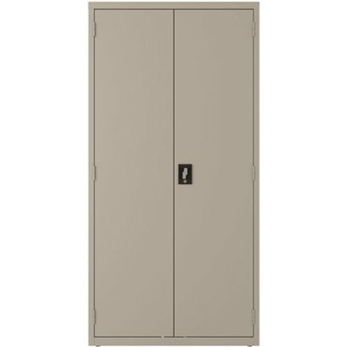 Hirsh 36 in. W x 72 in. H x 18 in. D 4-Shelf Steel Janitorial Freestanding Storage Cabinet in Light Gray Hirsh 36 in. W x 72 in. H x 18 in. D 4-Shelf Steel Janitorial Freestanding Storage Cabinet in Light Gray