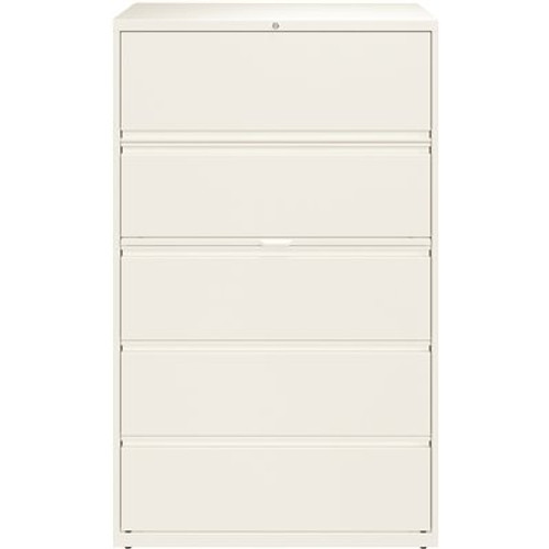 Hirsh 42 in. W 5-Drawer White Metal Lateral File Cabinet for Home and Office, Holds Letter, Legal and A4 Hanging Folders Hirsh 42 in. W 5-Drawer White Metal Lateral File Cabinet for Home and Office, Holds Letter, Legal and A4 Hanging Folders