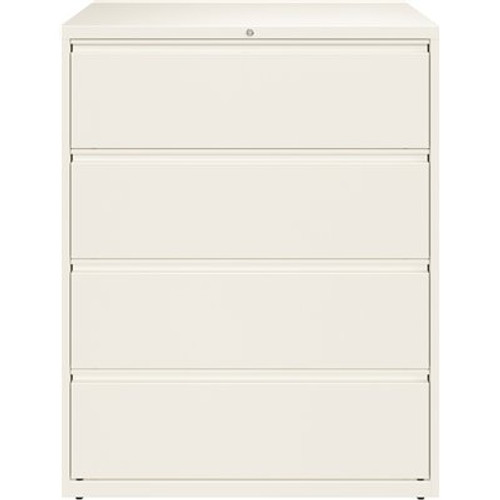 Hirsh 42 in. W 4-Drawer White Metal Lateral File Cabinet for Home and Office, Holds Letter, Legal and A4 Hanging Folders Hirsh 42 in. W 4-Drawer White Metal Lateral File Cabinet for Home and Office, Holds Letter, Legal and A4 Hanging Folders