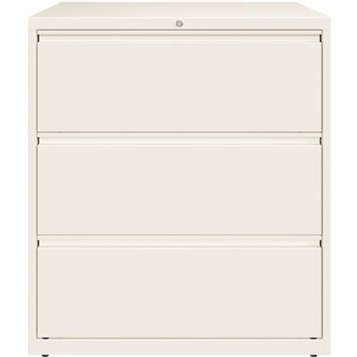 Hirsh 36 in. W 3-Drawer White Metal Lateral File Cabinet for Home and Office, Holds Letter, Legal and A4 Hanging Folders