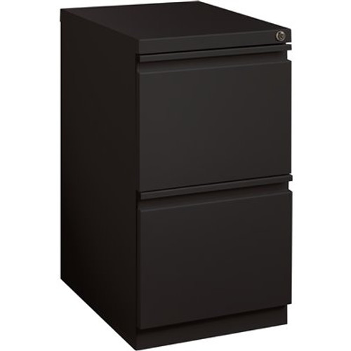 Hirsh 20 in. D 2-Drawer Black Metal Letter Width 15 in. W Mobile Pedestal File Cabinet File-File Hirsh 20 in. D 2-Drawer Black Metal Letter Width 15 in. W Mobile Pedestal File Cabinet File-File