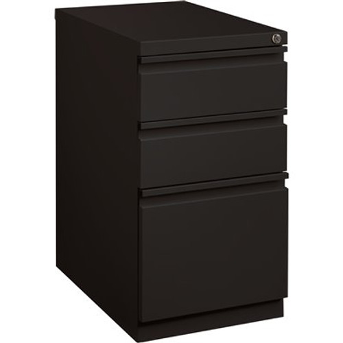 Hirsh 23 in. D 3-Drawer Black Metal Letter Width 15 in. W Mobile Pedestal File Cabinet Box-Box-File Hirsh 23 in. D 3-Drawer Black Metal Letter Width 15 in. W Mobile Pedestal File Cabinet Box-Box-File