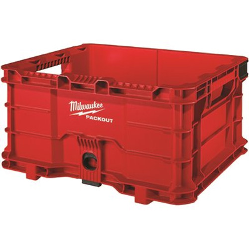 Milwaukee PACKOUT 18.6 in. Tool Storage Crate Bin with Carrying Handles and 50 lbs. Weight Capacity