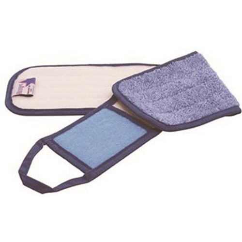 Renown 18 in. Blue Microfiber Flat Mop Pad with Scrubber Flap (3-Pack) Renown 18 in. Blue Microfiber Flat Mop Pad with Scrubber Flap (3-Pack)